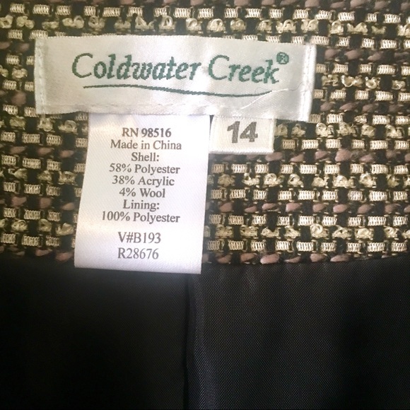 COLDWATER CREEK Tweed Jacket Blazer Coat Size 14 - Picture 7 of 8